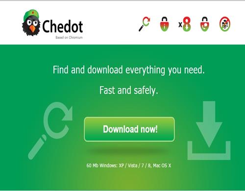 Скриншот программы Chedot Browser для windows 8.1