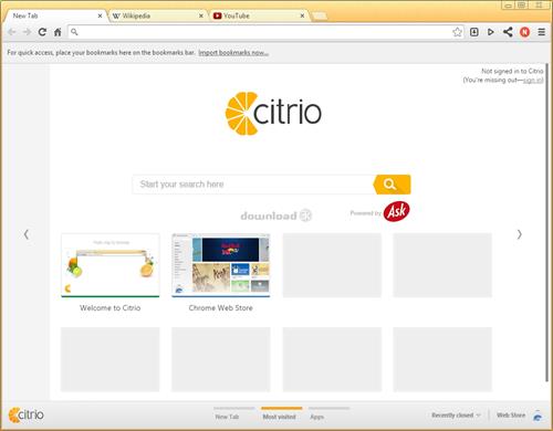 Скриншот программы Citrio 64 bit