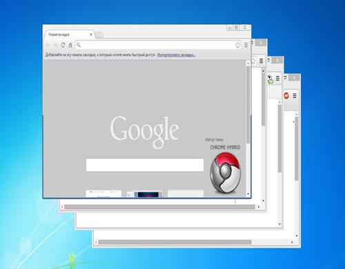 Скриншот программы Chrome Hybrid для нетбука